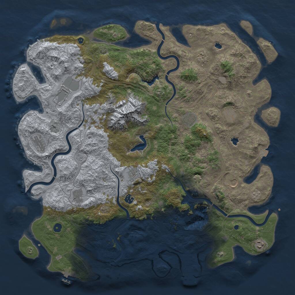 Rust Map: Procedural Map, Size: 5100, Seed: 61832, 17 Monuments