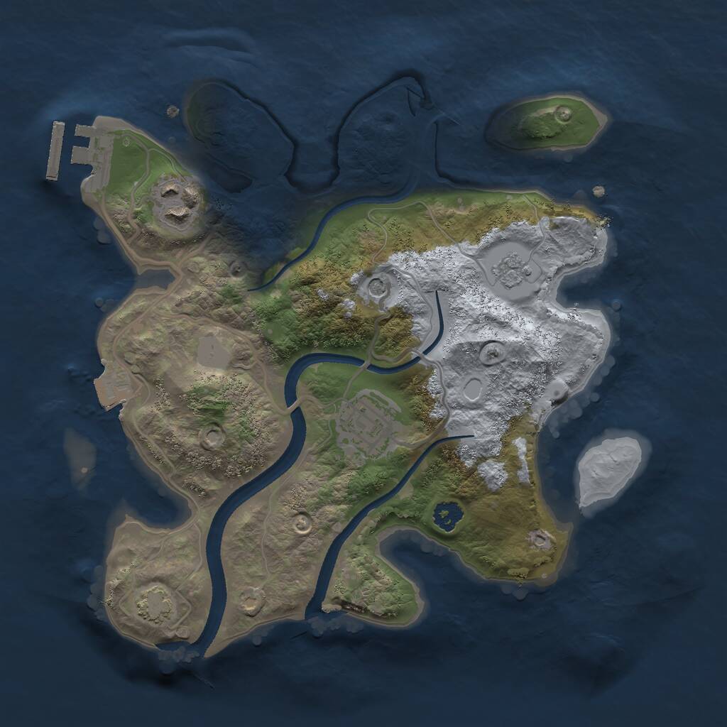 Rust Map: Procedural Map, Size: 2500, Seed: 234567, 7 Monuments