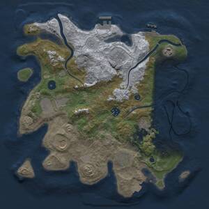 Thumbnail Rust Map: Procedural Map, Size: 3500, Seed: 1743890582, 14 Monuments