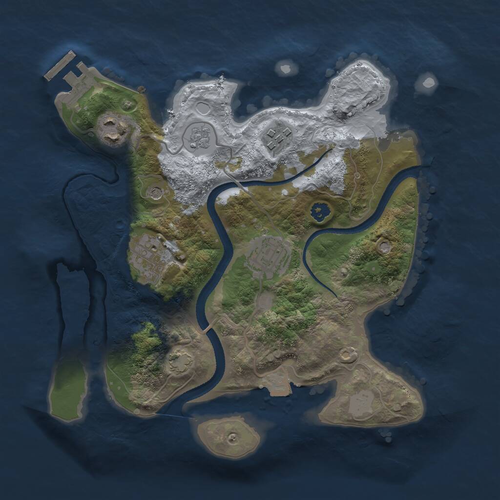 Rust Map: Procedural Map, Size: 2650, Seed: 75051, 9 Monuments