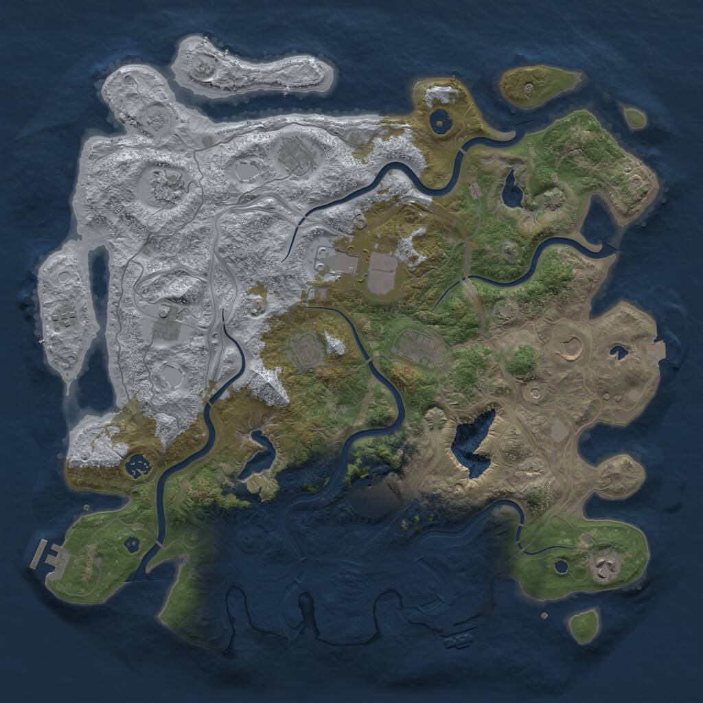 Rust Map: Procedural Map, Size: 4500, Seed: 361273152, 17 Monuments
