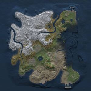 Thumbnail Rust Map: Procedural Map, Size: 3000, Seed: 1917135937, 11 Monuments