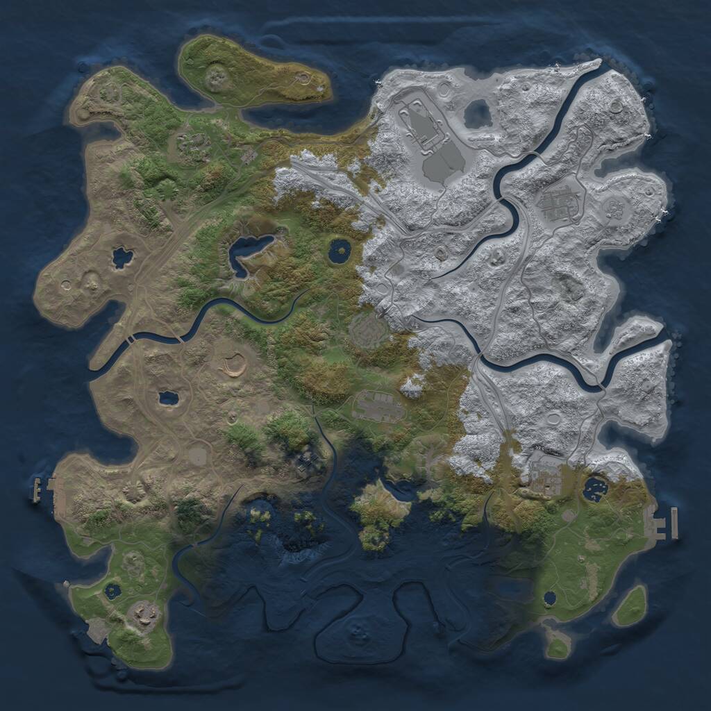 Rust Map: Procedural Map, Size: 4500, Seed: 2007161025, 16 Monuments