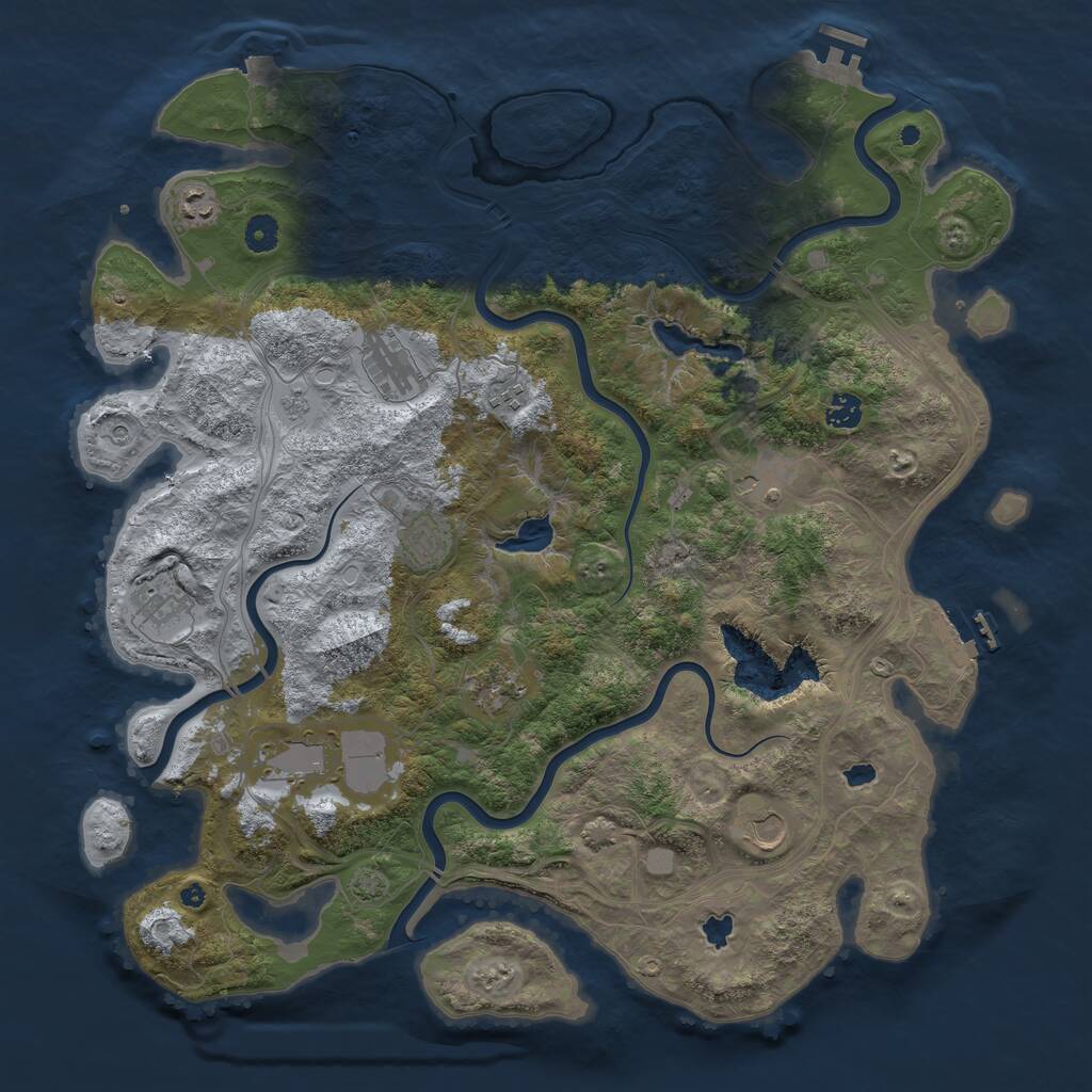 Rust Map: Procedural Map, Size: 4500, Seed: 2116780694, 16 Monuments