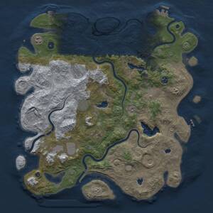 Thumbnail Rust Map: Procedural Map, Size: 4500, Seed: 2116780694, 16 Monuments