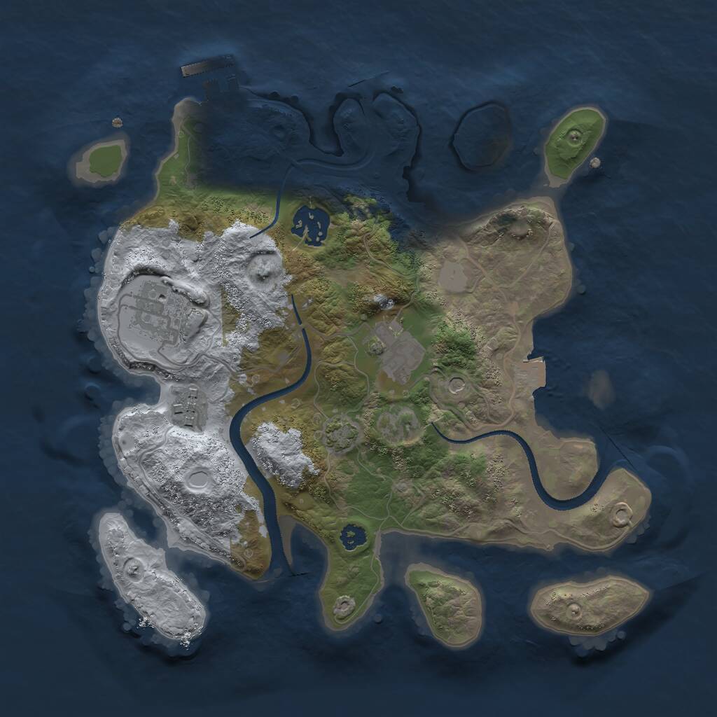 Rust Map: Procedural Map, Size: 2800, Seed: 1089695958, 8 Monuments