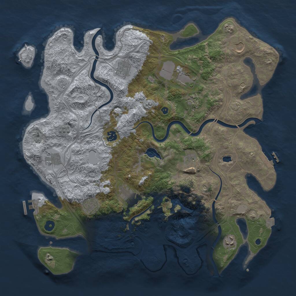 Rust Map: Procedural Map, Size: 4250, Seed: 781379841, 17 Monuments