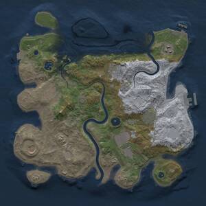 Thumbnail Rust Map: Procedural Map, Size: 3500, Seed: 1156338594, 14 Monuments