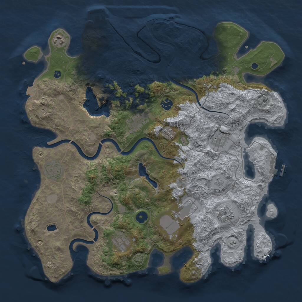 Rust Map: Procedural Map, Size: 4000, Seed: 592483790, 15 Monuments