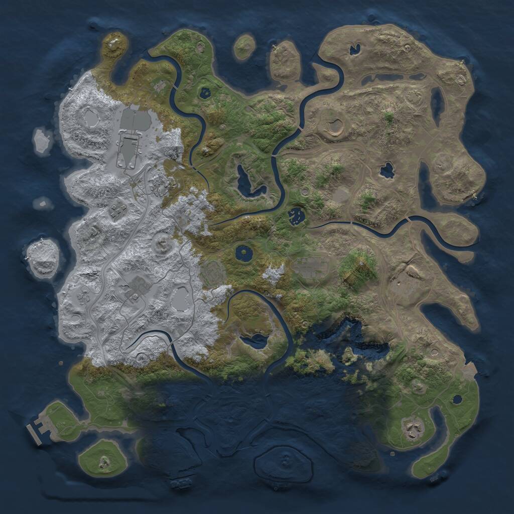Rust Map: Procedural Map, Size: 4500, Seed: 247, 16 Monuments