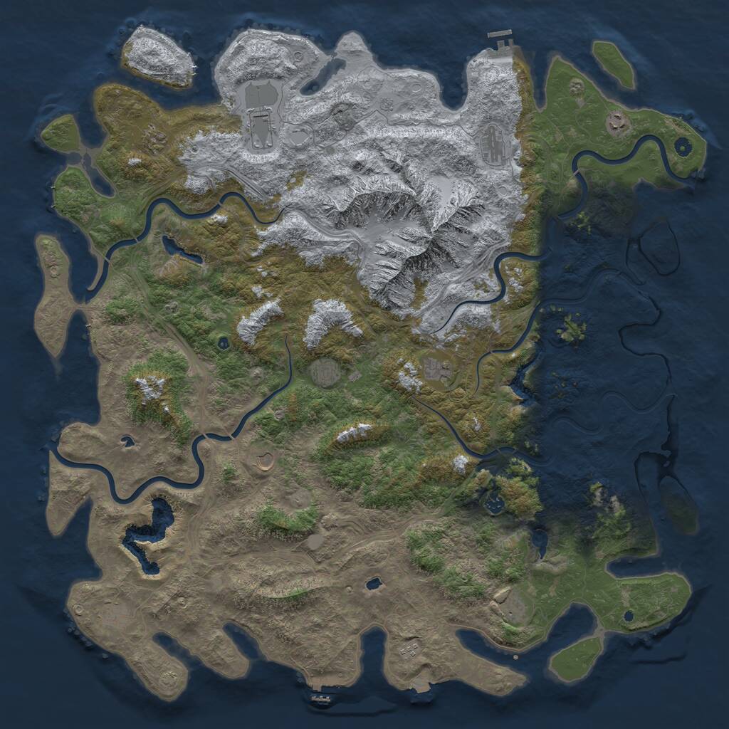 Rust Map: Procedural Map, Size: 6000, Seed: 90025, 17 Monuments