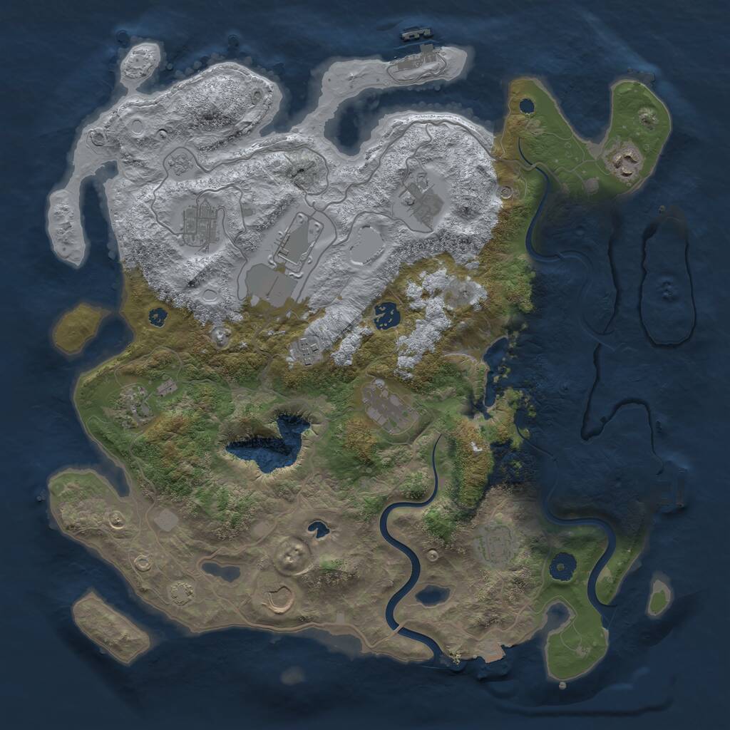 Rust Map: Procedural Map, Size: 4000, Seed: 1441004639, 16 Monuments