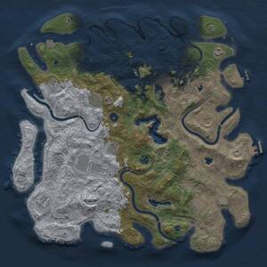 Thumbnail Rust Map: Procedural Map, Size: 4500, Seed: 48997232, 17 Monuments