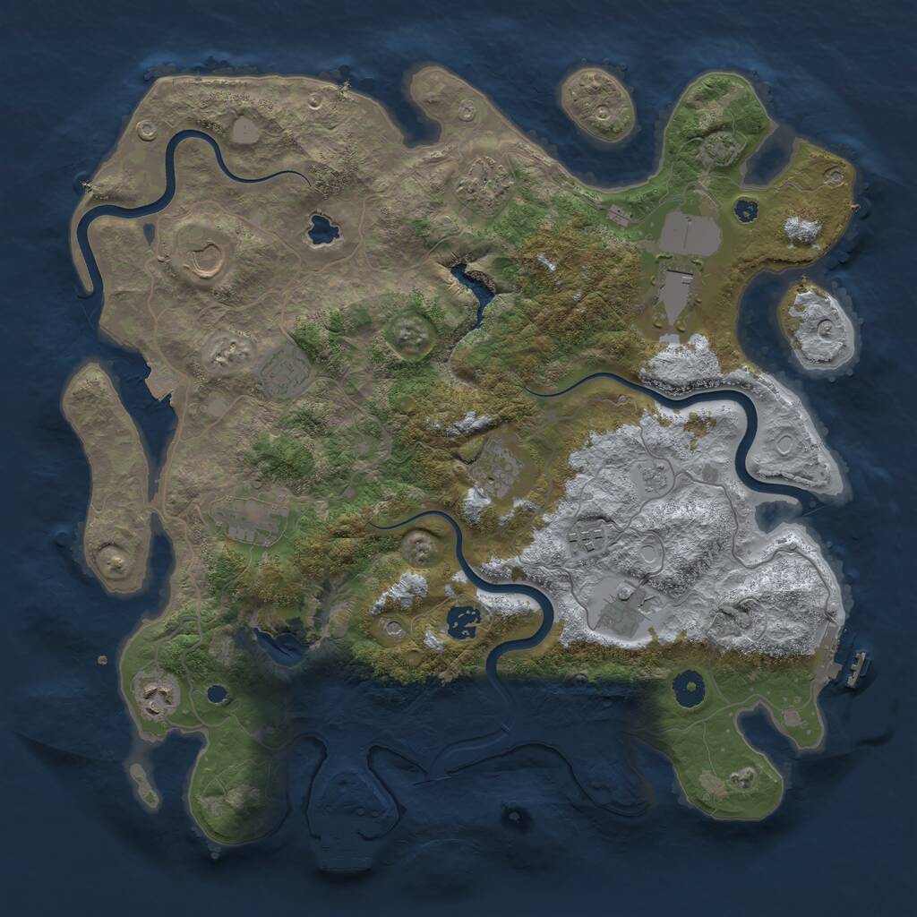 Rust Map: Procedural Map, Size: 4000, Seed: 35659221, 16 Monuments