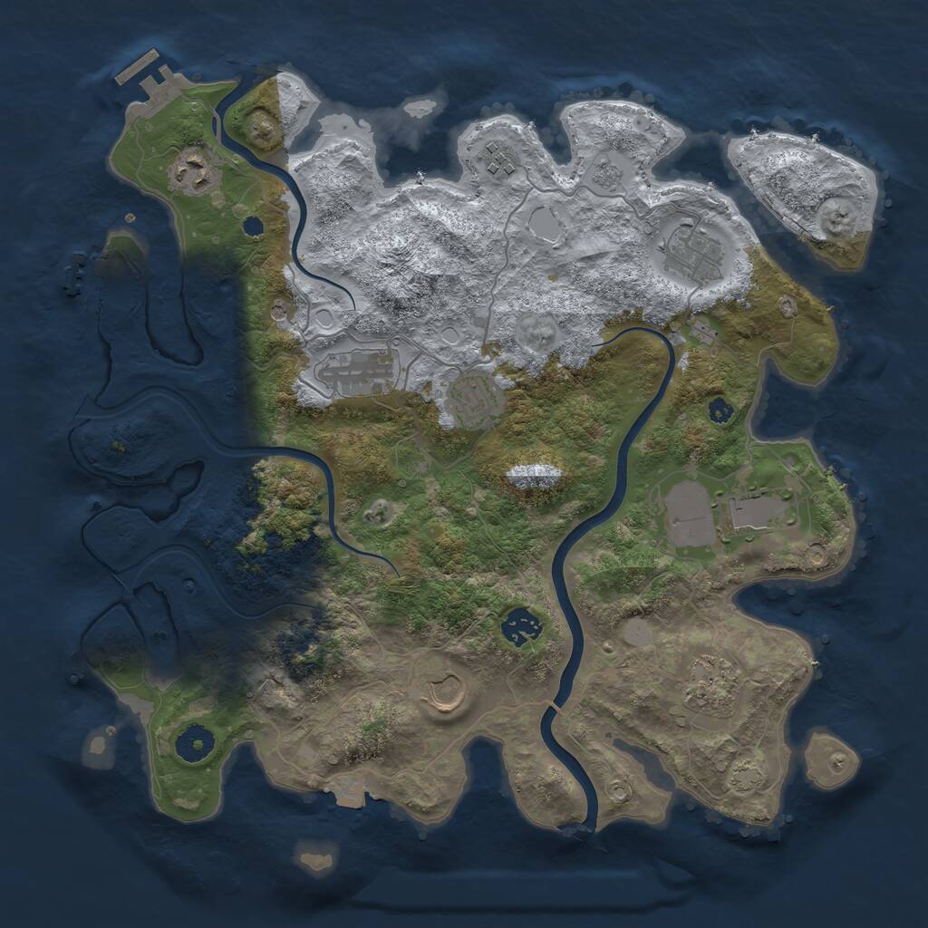 Rust Map: Procedural Map, Size: 3750, Seed: 1392622480, 15 Monuments