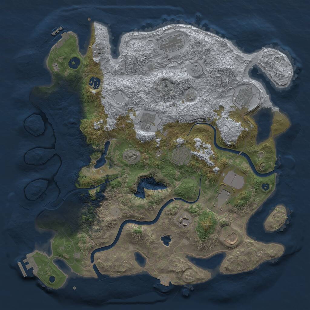 Rust Map: Procedural Map, Size: 4000, Seed: 957722940, 15 Monuments