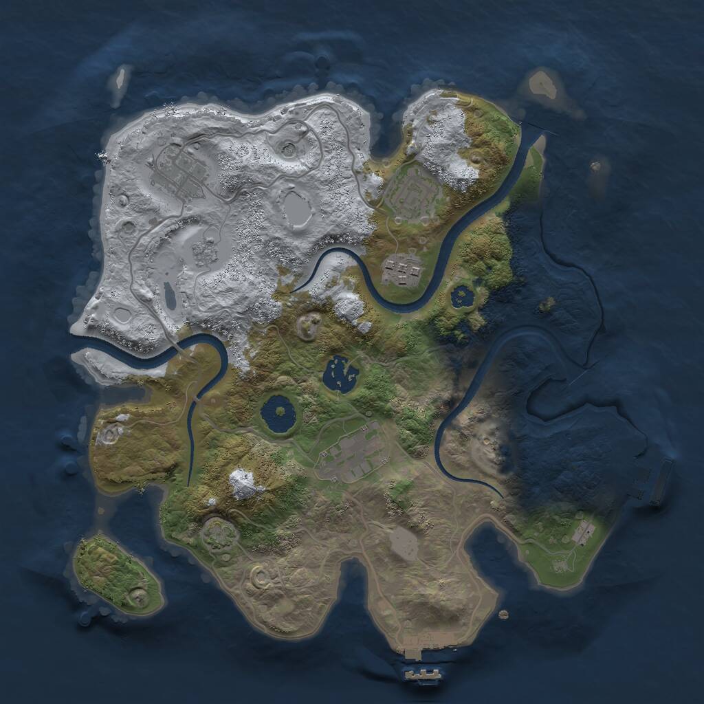Rust Map: Procedural Map, Size: 3000, Seed: 498948, 11 Monuments