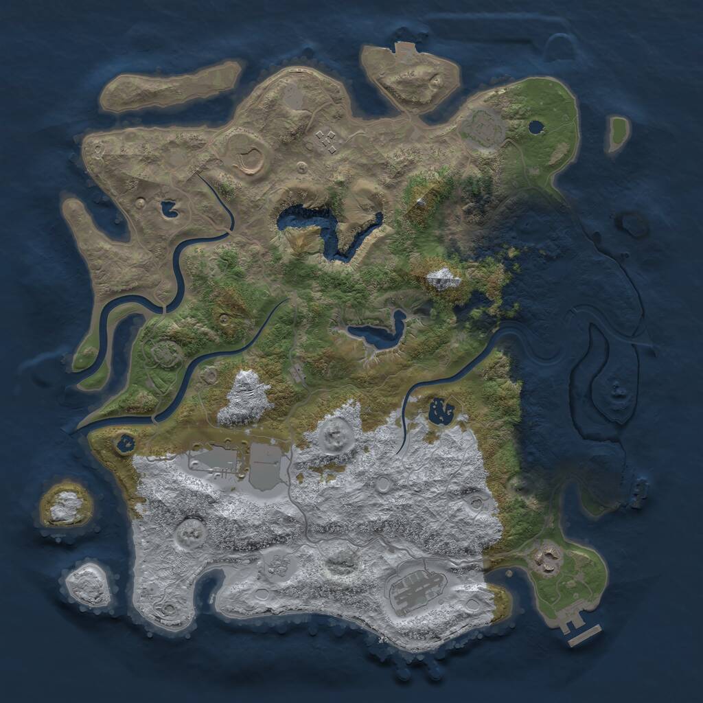 Rust Map: Procedural Map, Size: 4000, Seed: 110162025, 13 Monuments