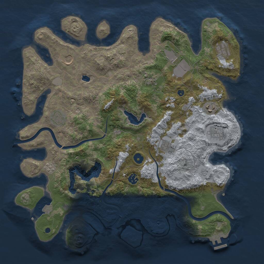 Rust Map: Procedural Map, Size: 4000, Seed: 770338177, 15 Monuments