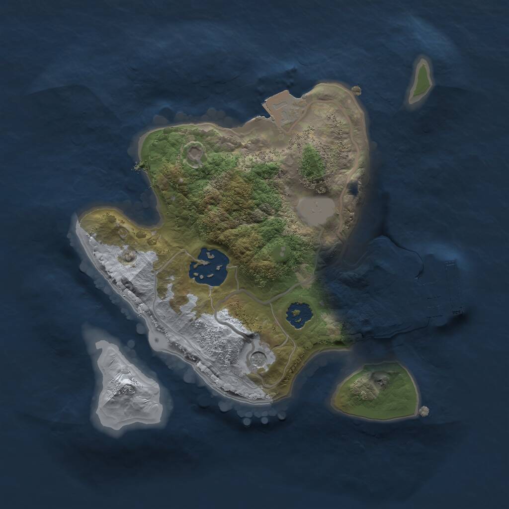 Rust Map: Procedural Map, Size: 2000, Seed: 1665838158, 4 Monuments