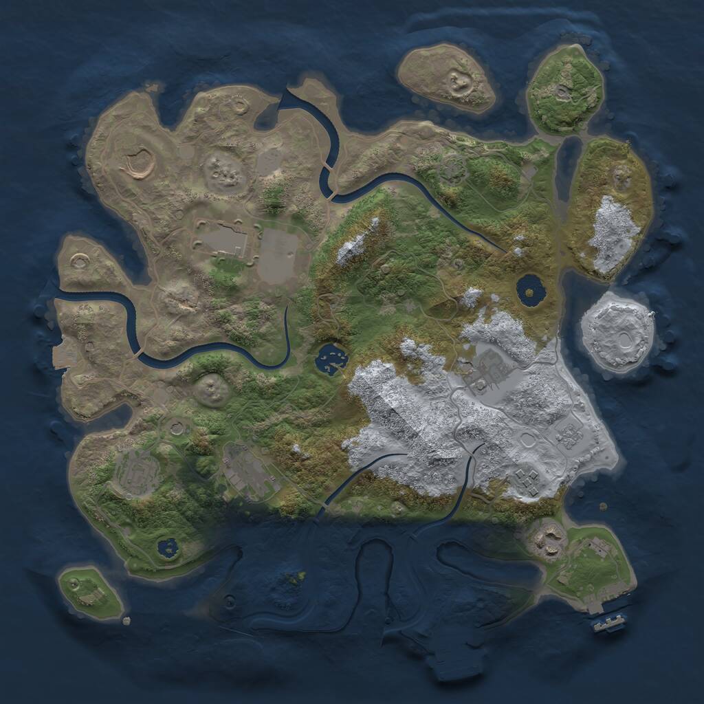 Rust Map: Procedural Map, Size: 3500, Seed: 1655388828, 14 Monuments