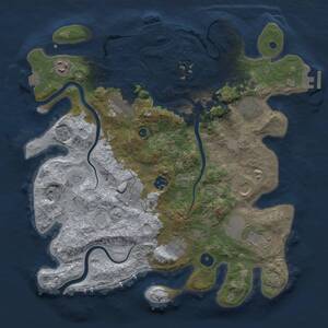 Thumbnail Rust Map: Procedural Map, Size: 3750, Seed: 693642280, 15 Monuments