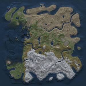 Thumbnail Rust Map: Procedural Map, Size: 4500, Seed: 2345672, 16 Monuments