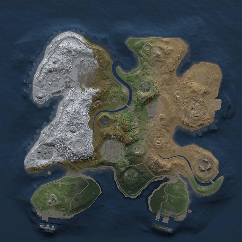 Rust Map: Procedural Map, Size: 2500, Seed: 717526850, 13 Monuments
