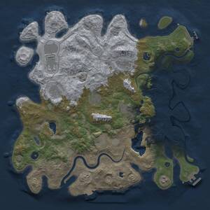 Thumbnail Rust Map: Procedural Map, Size: 4096, Seed: 400602006, 16 Monuments