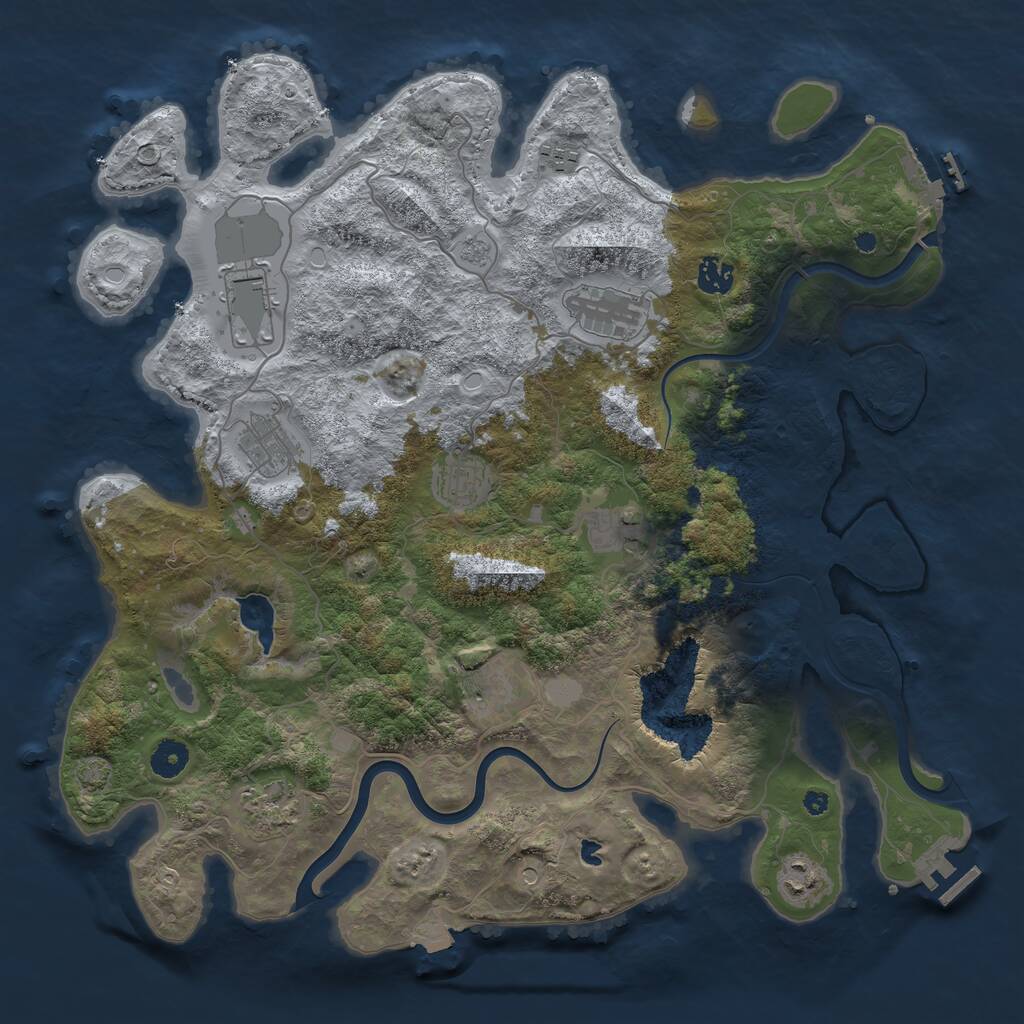 Rust Map: Procedural Map, Size: 4096, Seed: 400602006, 16 Monuments