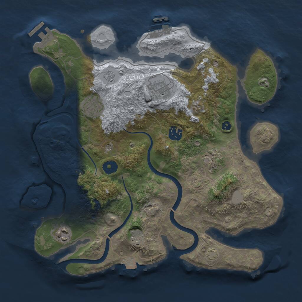 Rust Map: Procedural Map, Size: 3200, Seed: 8745423, 12 Monuments