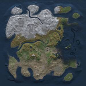 Thumbnail Rust Map: Procedural Map, Size: 3700, Seed: 449036, 14 Monuments