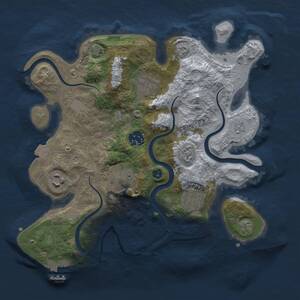 Thumbnail Rust Map: Procedural Map, Size: 3000, Seed: 663995600, 10 Monuments