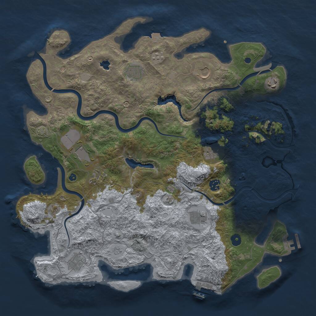 Rust Map: Procedural Map, Size: 4200, Seed: 12565687, 16 Monuments
