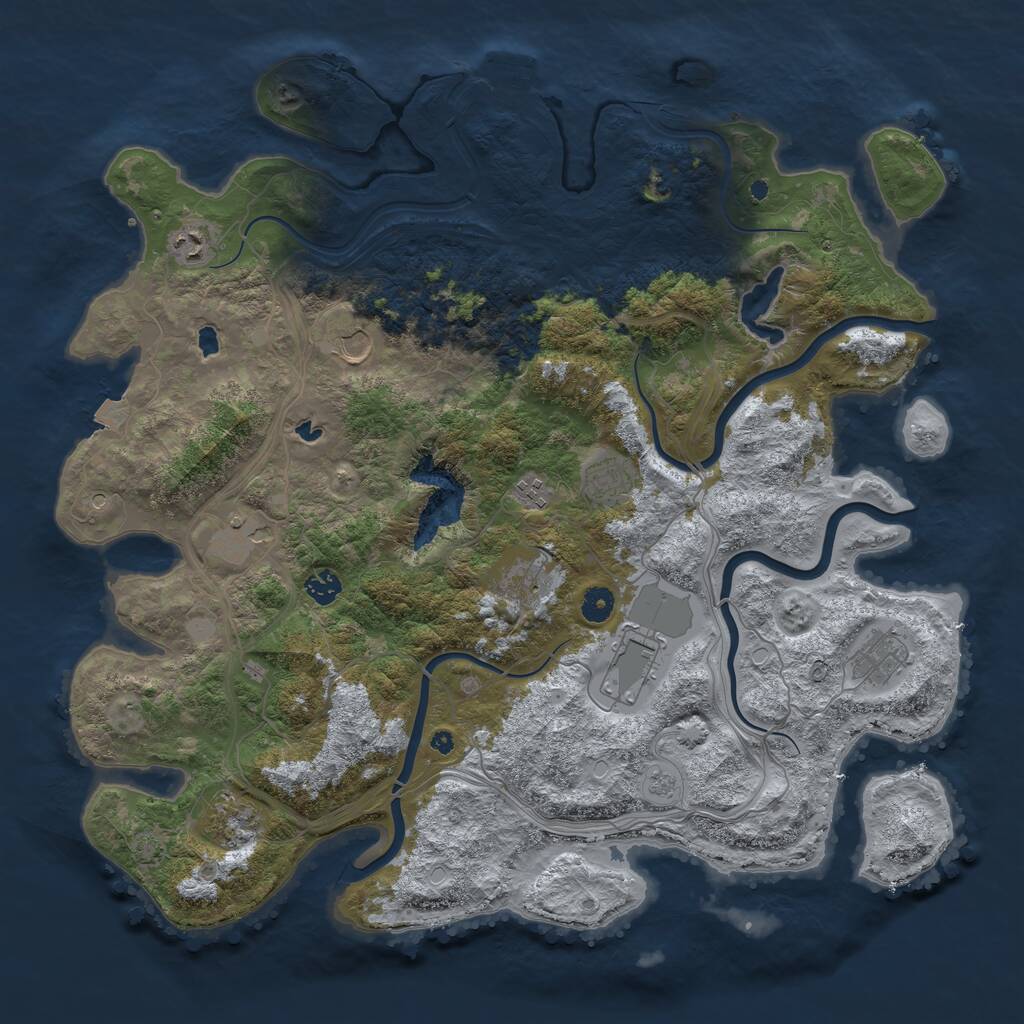 Rust Map: Procedural Map, Size: 4500, Seed: 147409632, 15 Monuments