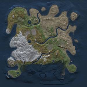 Thumbnail Rust Map: Procedural Map, Size: 3600, Seed: 631, 14 Monuments