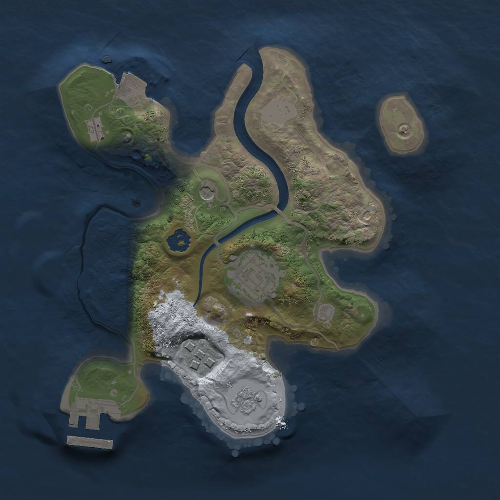 Rust Map: Procedural Map, Size: 2200, Seed: 47023, 6 Monuments