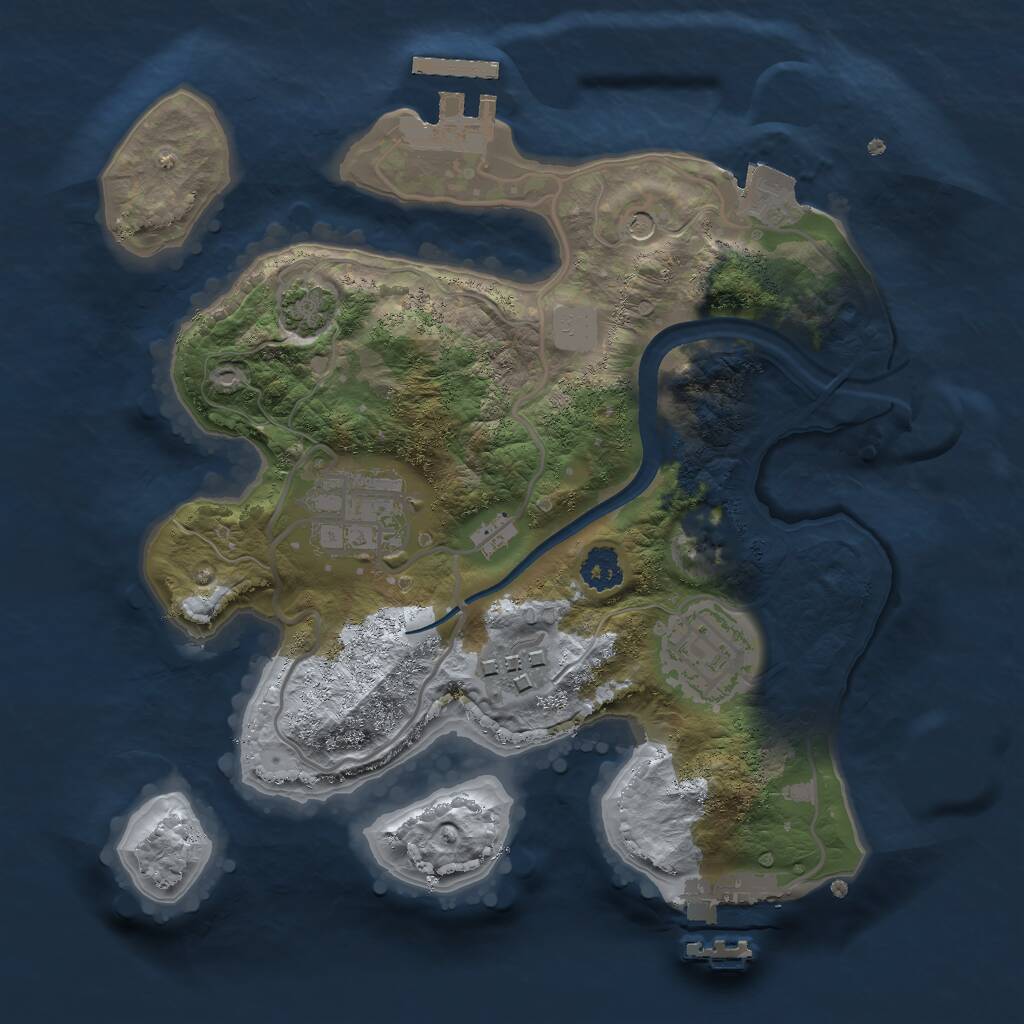Rust Map: Procedural Map, Size: 2400, Seed: 567834435, 8 Monuments