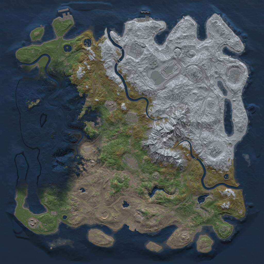 Rust Map: Procedural Map, Size: 5000, Seed: 4252, 17 Monuments