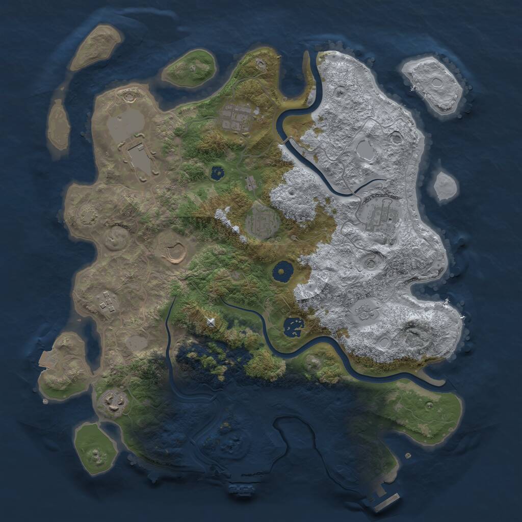 Rust Map: Procedural Map, Size: 3750, Seed: 1922359302, 14 Monuments