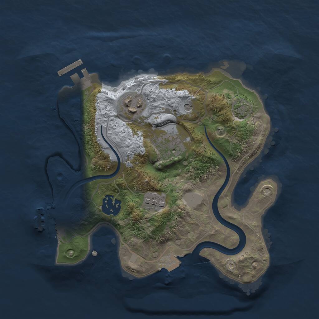 Rust Map: Procedural Map, Size: 2400, Seed: 4657248, 9 Monuments