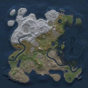Thumbnail Rust Map: Procedural Map, Size: 3500, Seed: 1534669074, 14 Monuments