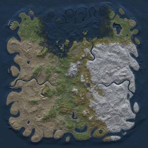 Thumbnail Rust Map: Procedural Map, Size: 6000, Seed: 892403342, 17 Monuments