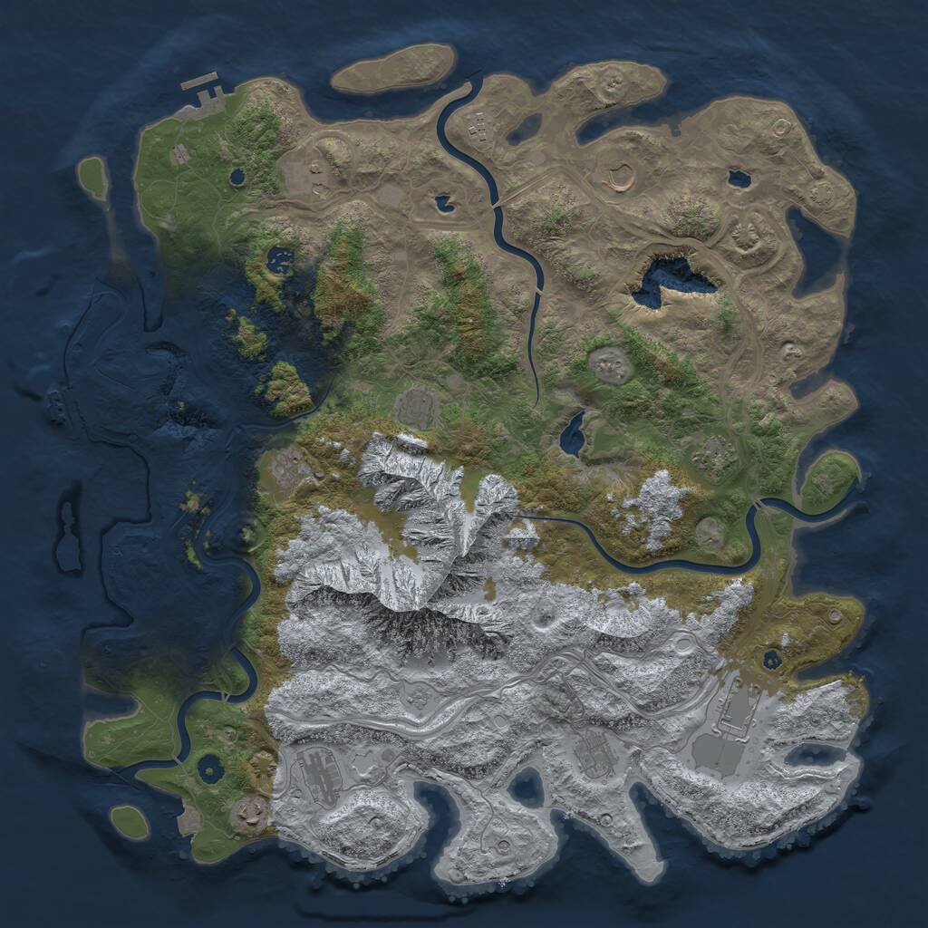 Rust Map: Procedural Map, Size: 5000, Seed: 419368876, 17 Monuments