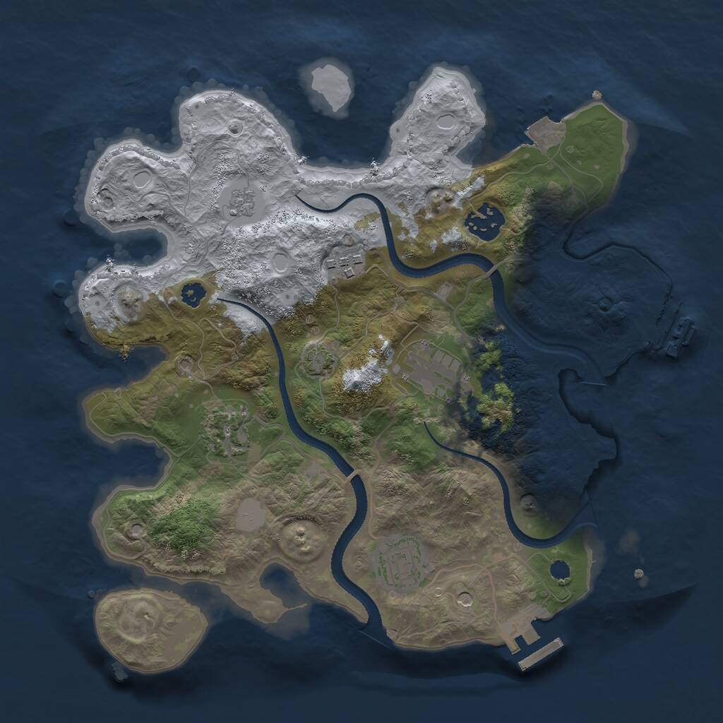Rust Map: Procedural Map, Size: 3000, Seed: 14878, 11 Monuments