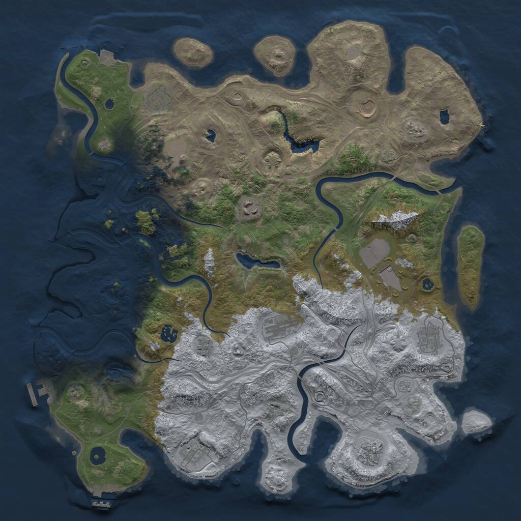 Rust Map: Procedural Map, Size: 4500, Seed: 17090665, 17 Monuments