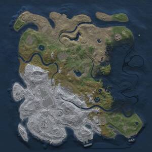Thumbnail Rust Map: Procedural Map, Size: 4000, Seed: 59454999, 16 Monuments