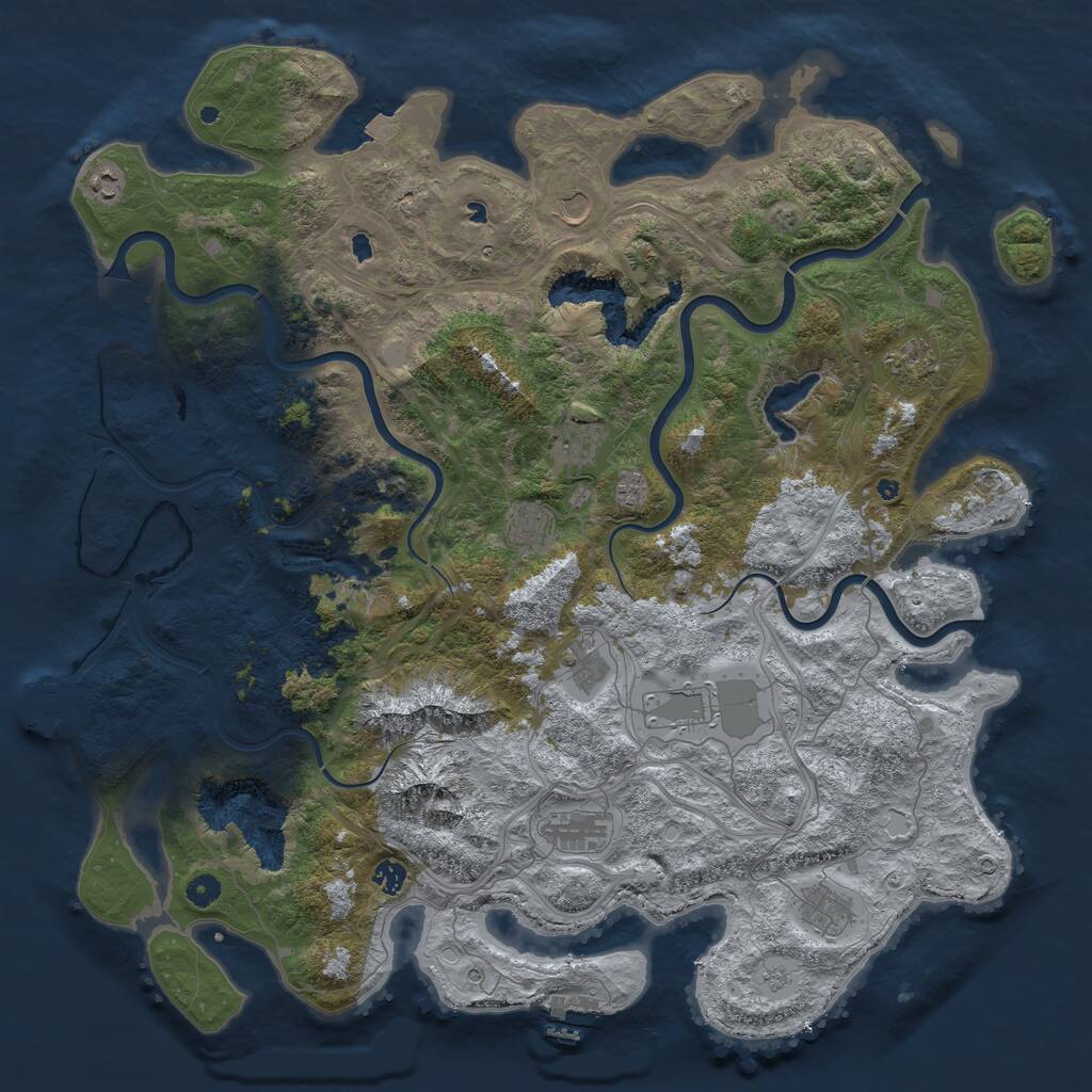 Rust Map: Procedural Map, Size: 5000, Seed: 89010, 17 Monuments