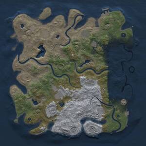 Thumbnail Rust Map: Procedural Map, Size: 4500, Seed: 20490857, 17 Monuments