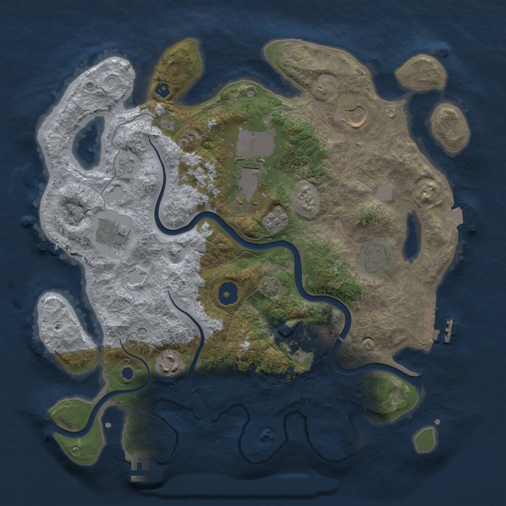 Rust Map: Procedural Map, Size: 3515, Seed: 2022, 13 Monuments